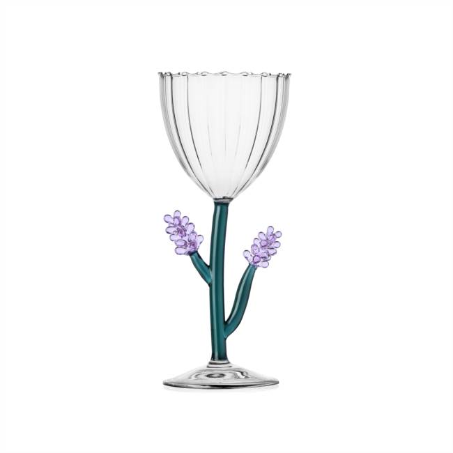 Stemmed glass lavender