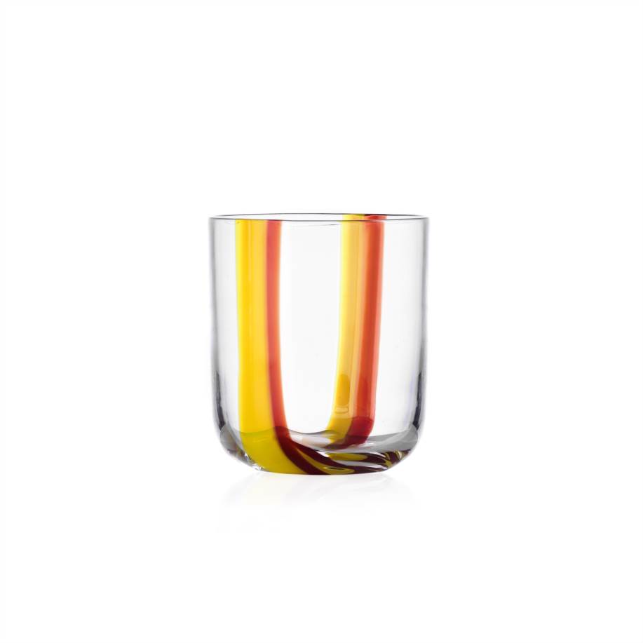 Tumbler giallo-bordeaux "U"