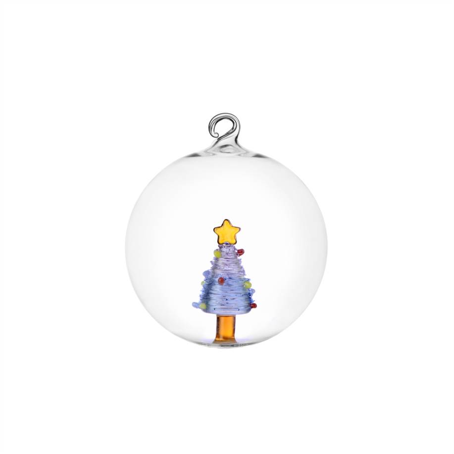 Palla Natale albero blu-stella