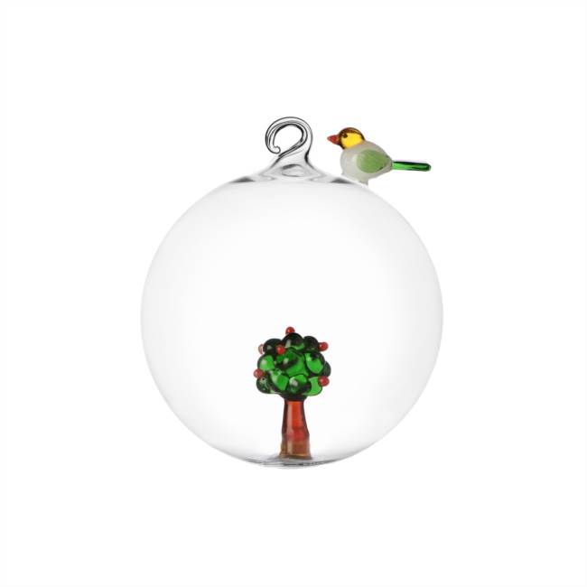 Christmas ball apple tree-bird 10 cm