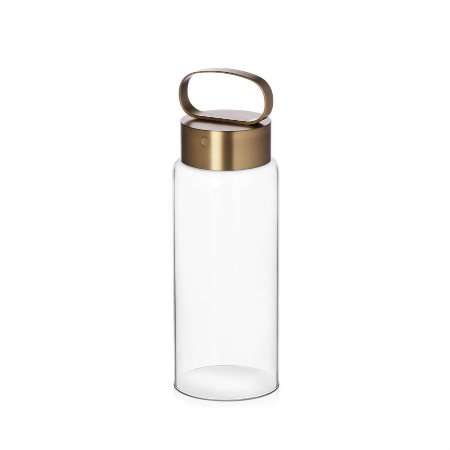 Lamp clear glass-gold aluminum 