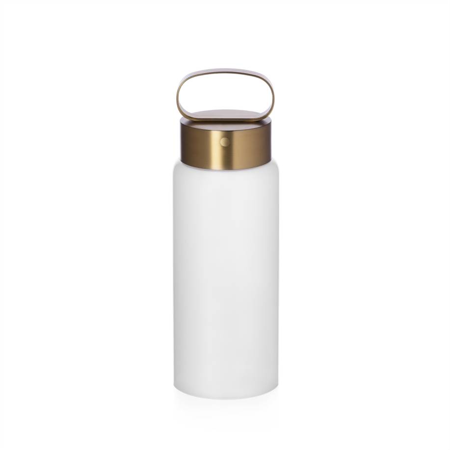 Lamp white frosted glass-gold aluminum