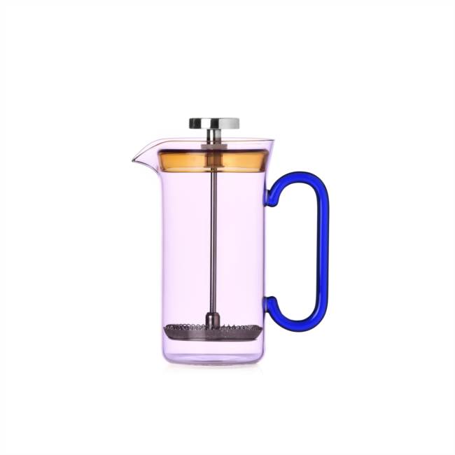 French press small yellow pink blue