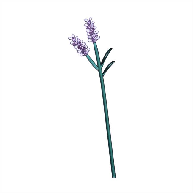 Fiore in vetro lavanda lilla