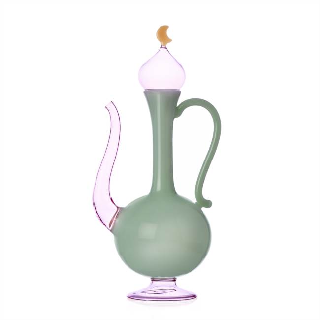 Green pink jug w/moon