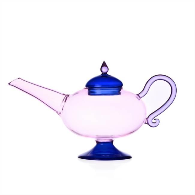 Pink teapot blue lid